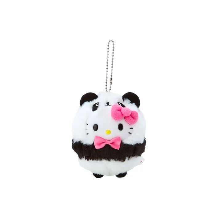 Sanrio Panda Collection Hello Kitty Dolls Plush Pendant 11cm High-0