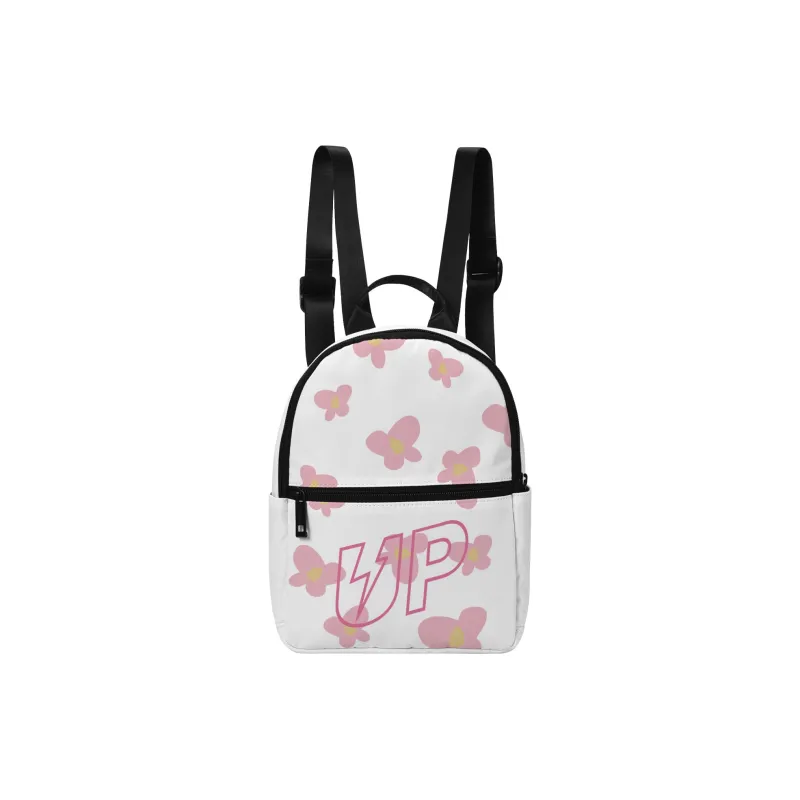 TURN UP Polyester Backpack Small Size Unisex White-7