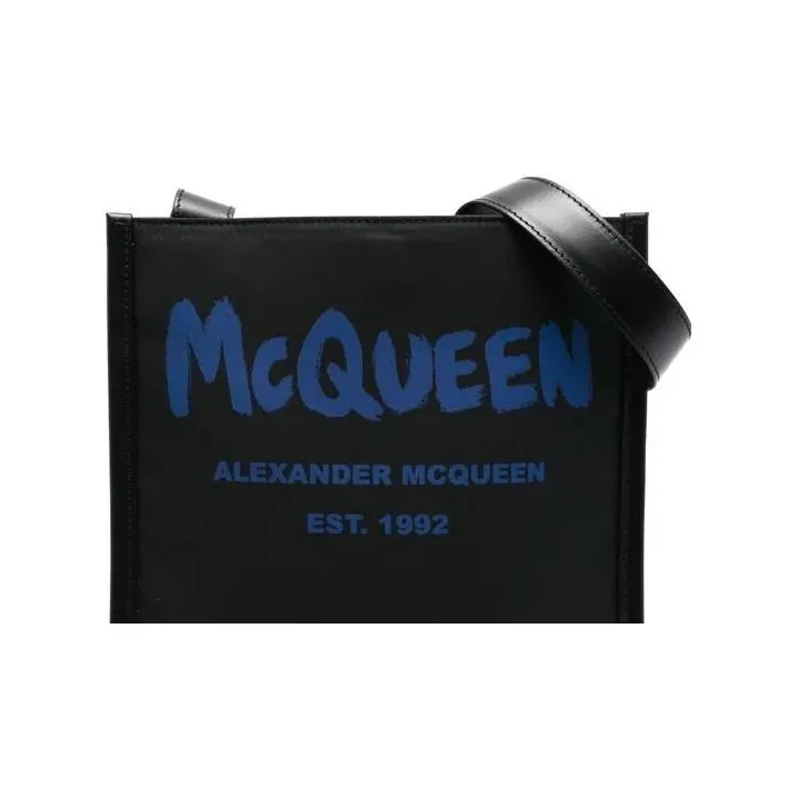 Alexander McQueen Fabric With Leather Trim Messenger Bag, Crossbody Bag, Shoulder Bag Men's-6