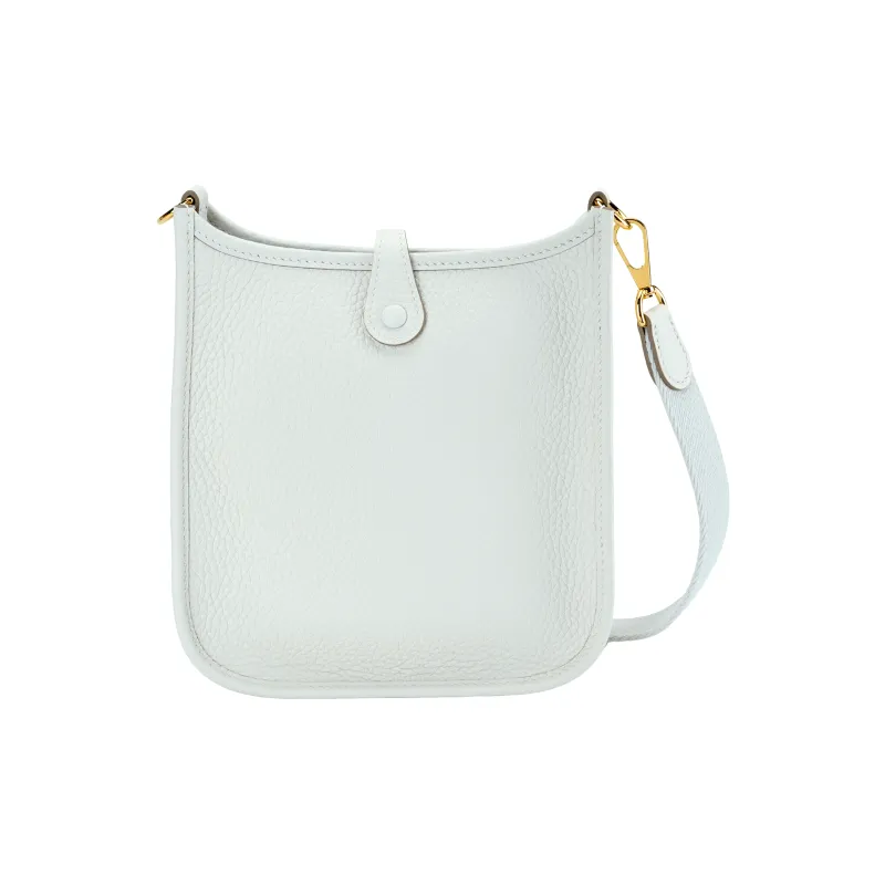 HERMES Evelyne Clemence Cow Leather Evelyn Shoulder Bag, Crossbody Bag Mini Women's Pearl White-2