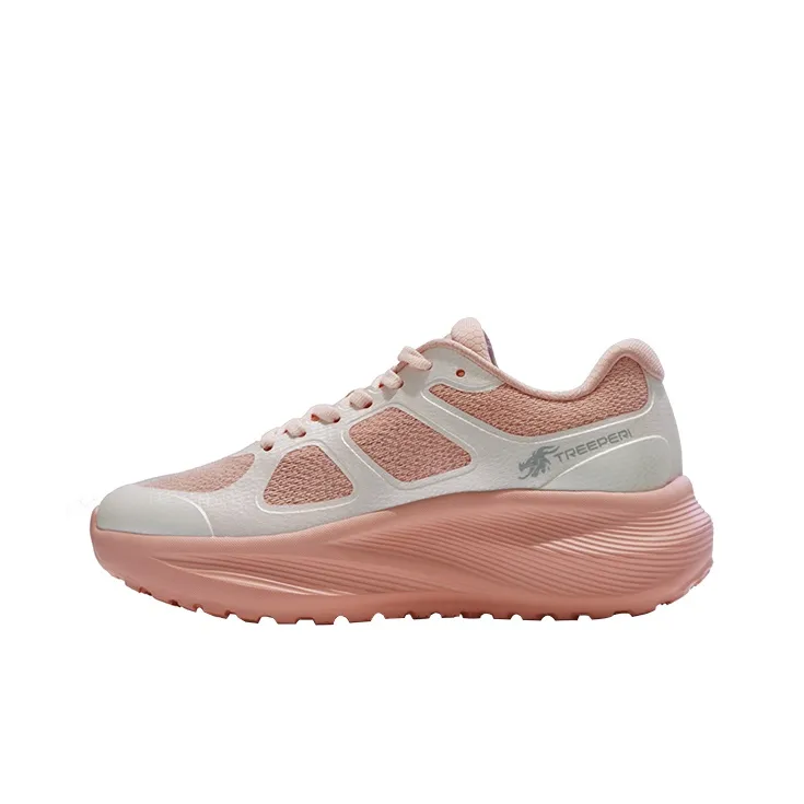 TREEPERI Running Shoes Women's Low Top Pink, Ecru-1