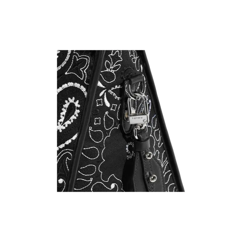 AMIRI Calfskin Shoulder Bag Crossbody Bag Handbag Men's Black-3