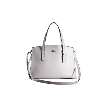 COACH Polished Pebble Leather Tote Bag, Shopping Bag, Shoulder Bag, Handbag Tubas Women's Silver