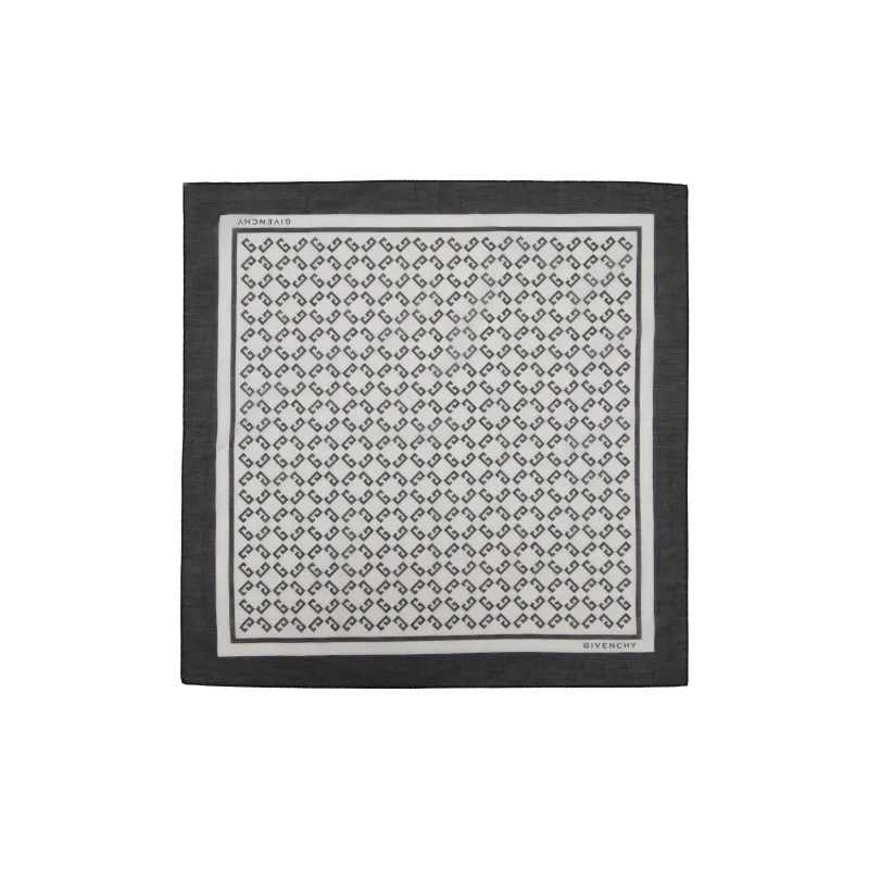 GIVENCHY Silk Cotton Twill Fabric Silk Scarves Women's Black-0