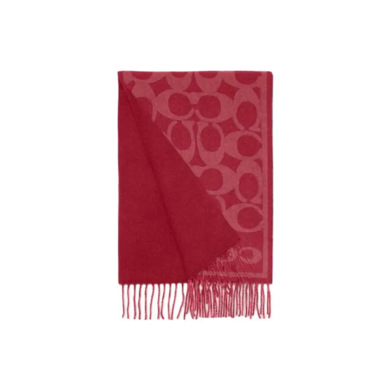 COACH Cashmere Knit Scarves Unisex Plum Joy-2
