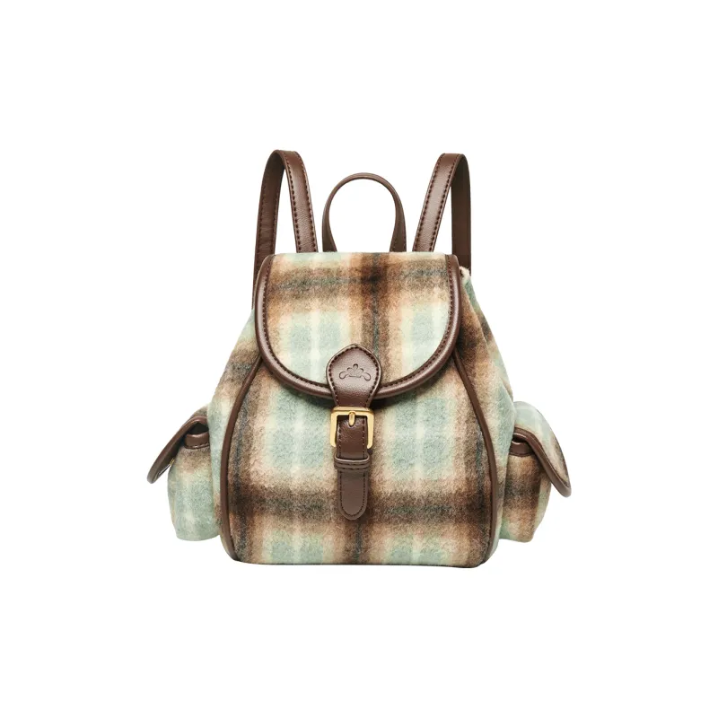 Joy&Mario Backpacks Color Block Plaid-4