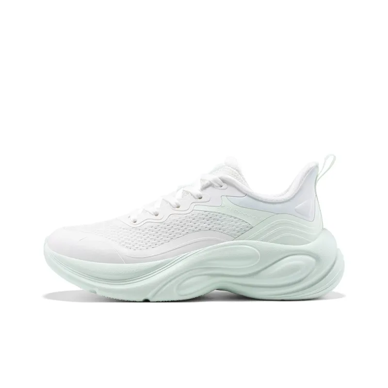 361° Anti Slip Wear Resistant Low Top Casual Running Shoes Women's White Green-0