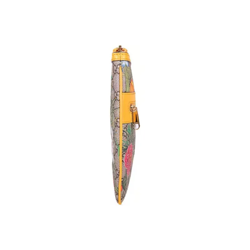 GUCCI Ophidia Canvas With Leather Clutch Large Size Women's Ebony & Yellow & Multicolor-3