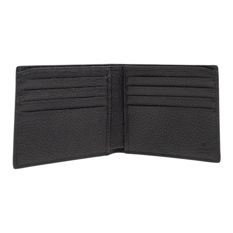 GUCCI Leather Wallet Men's Black-3