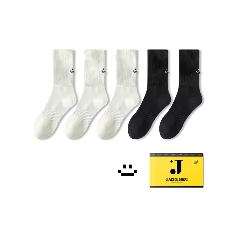 JIAZINI Mid Calf Socks Men's 5 Pack-11
