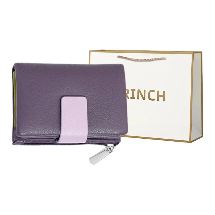 BRINCH PU Wallet Women's Khaki/purple/black-2