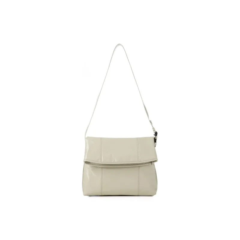 SQUARE Line Microfiber Synthetic Leather Shoulder Bag Medium Size Women's Multicolor-9