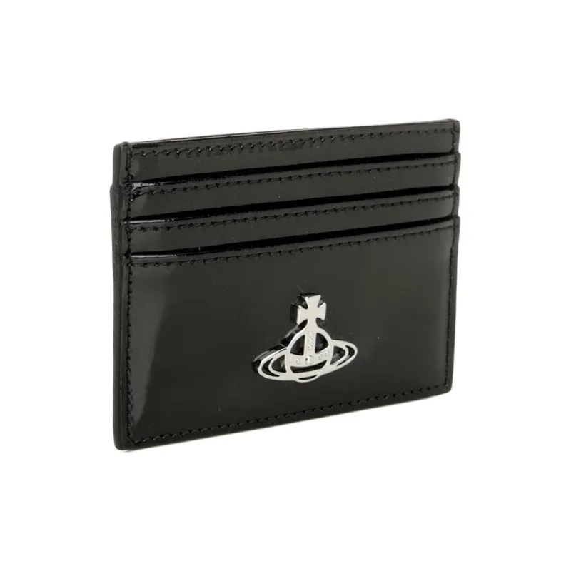 Vivienne Westwood Cow Leather Card Holder Men's Black-1