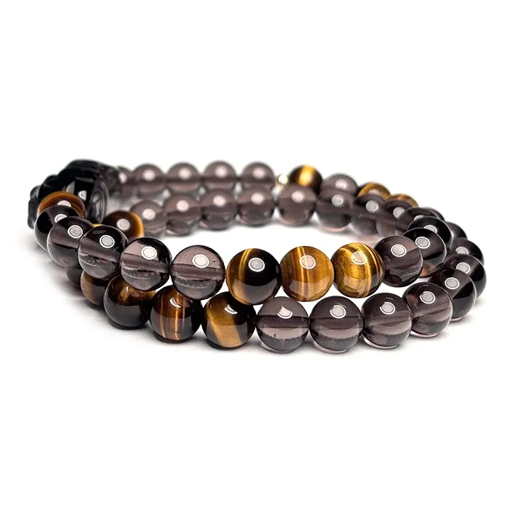 MOUNTAINS AND MANS Obsidian New Chinese Style Stackable Good Luck Beaded Bracelet Men's-1