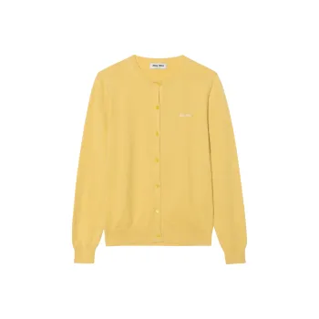 MIU MIU Cashmere Sweater Women's Yellow Jade Color