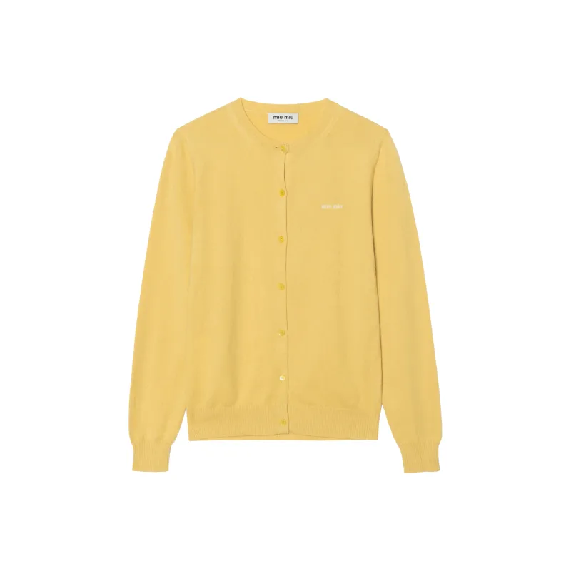 MIU MIU Cashmere Sweater Women's Yellow Jade Color-0