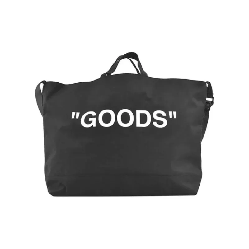 OFF-WHITE Polyester Tote Bag Shopping Bag Crossbody Handbag Unisex Black White-1