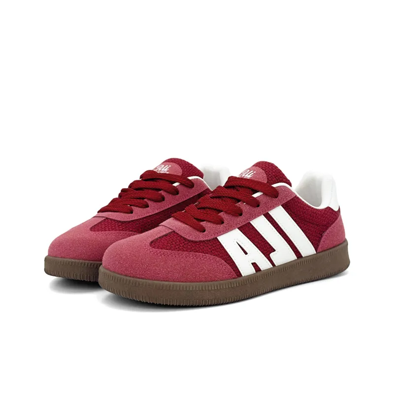 ALI THE FOX Low Top Skateboard Shoes Women's Red-3