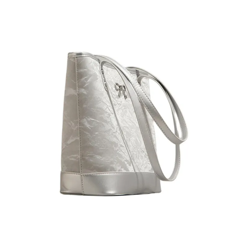 C°BANNER Synthetic Leather Shoulder Bag Crossbody Bag Handbag Tote Large Size Women's Silver-2
