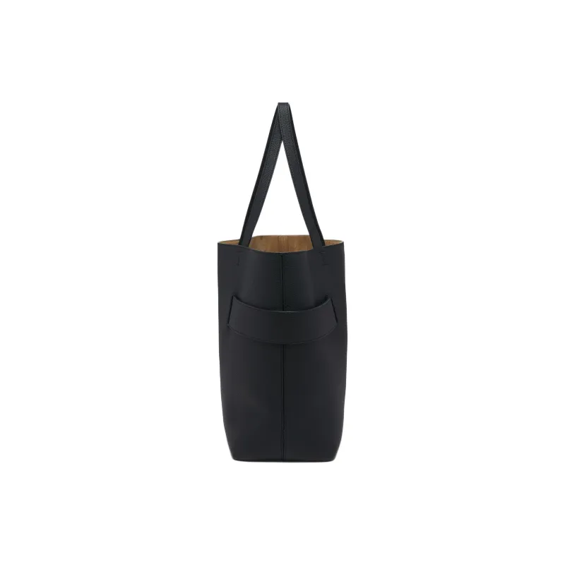 Alexander McQueen T Bar Sling Grained Calfskin Tote Bag Shopping Bag Handbag Women's Black-1