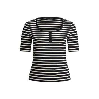 LAUREN RALPH LAUREN Regular T Shirt Women's Black White
