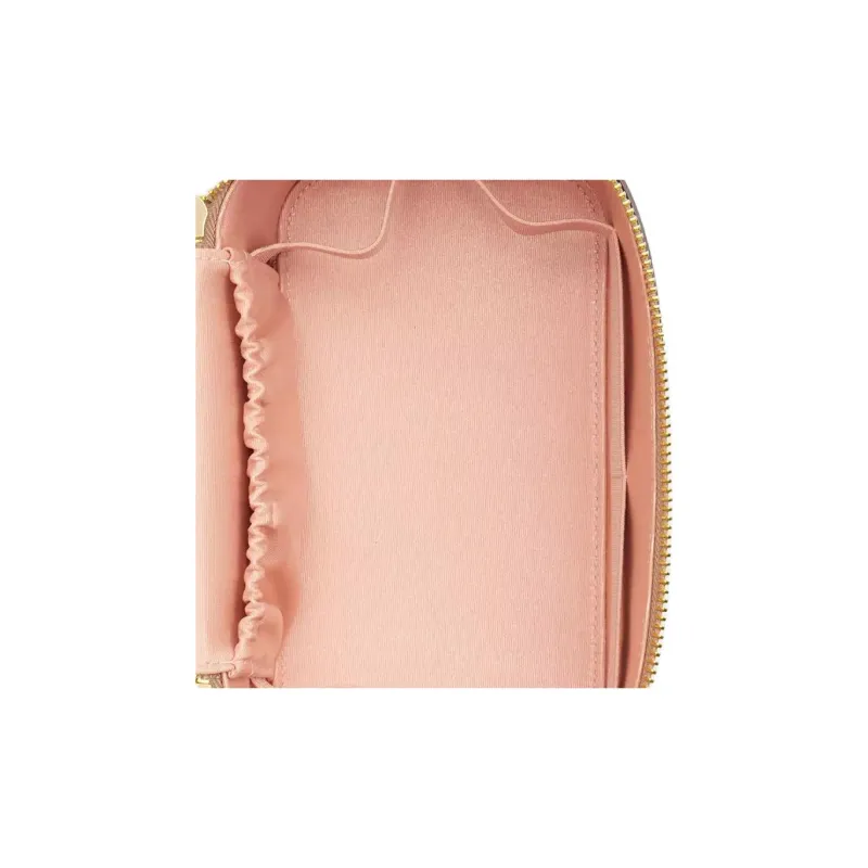 COACH Signature Coated Canvas Handheld Makeup Bag Trumpets Women's Pink & White-3