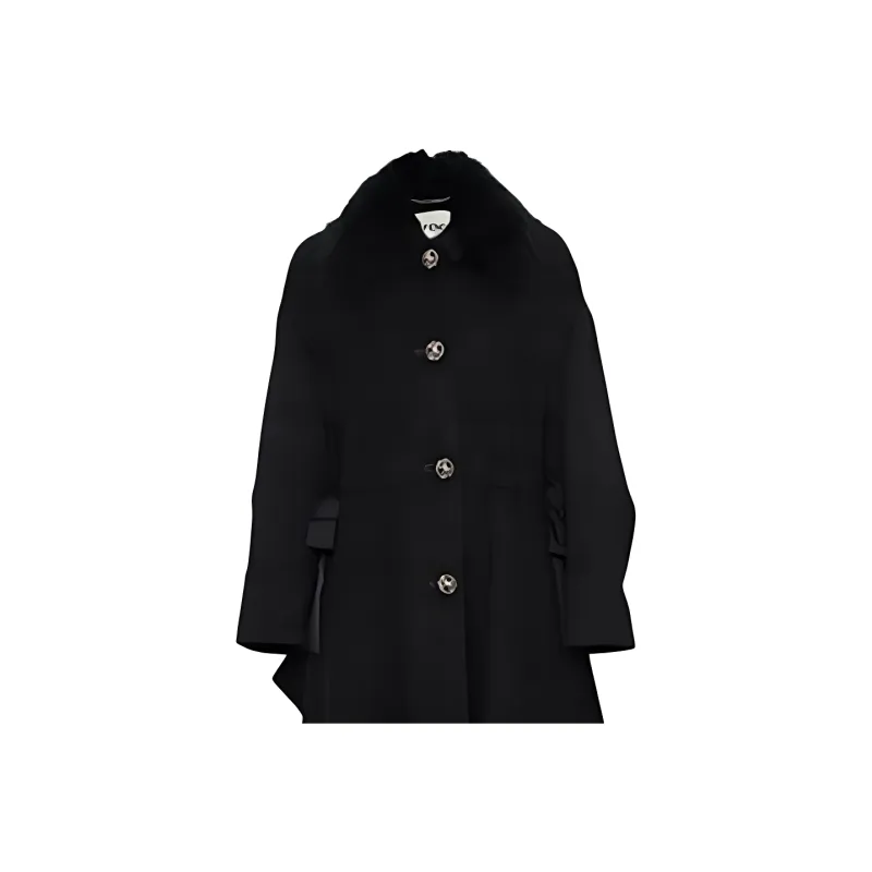 FENDI Long Sleeved Dress Women's Black-4