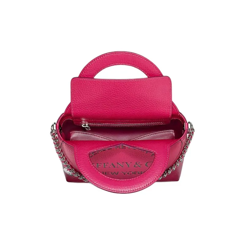 TIFFANY & CO. Return To Tiffany Collection Taurillon Leather Tote Bag, Shopping Bag, Handbag Mini Women's Red-4