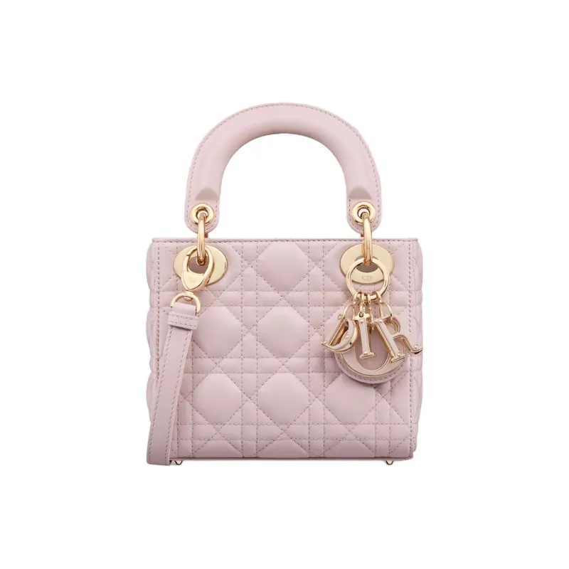 DIOR Lady Dior Lambskin Shoulder Bag Crossbody Bag Handbag Mini Women's Light Pink-0