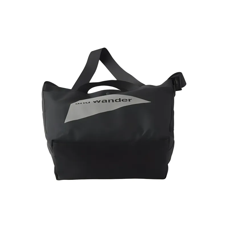 And Wander Polyester Tote Bag, Shopping Bag, Shoulder Bag, Crossbody Bag, Handbag Unisex Black-2