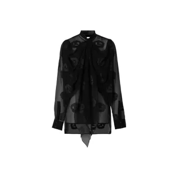 Burberry Equestrian Night Chiffon Blouse