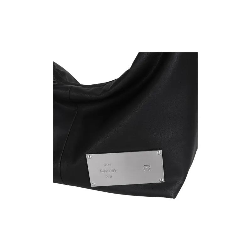 Kikawa Card Synthetic Leather Tote Bag, Shopping Bag, Crossbody Bag, Shoulder Bag Medium Size Women's Black-8