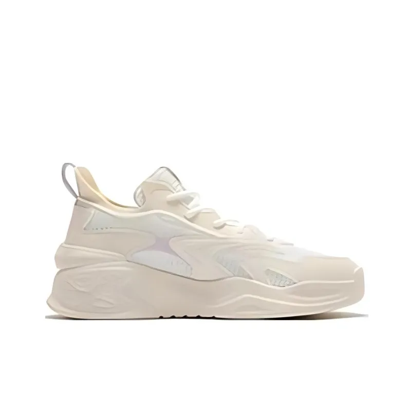 361° Jincheng Cushioned Slip Resistant Abrasion Resistant Low Top Casual Shoes Women's Beige Purple-1