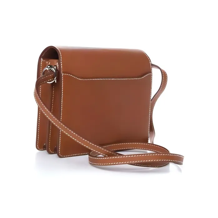 HERMES Roulis Saddle Leather Pig Nose Bag, Handheld Shoulder Bag, Crossbody Bag Women's 34 Fauve Light Tawny-1