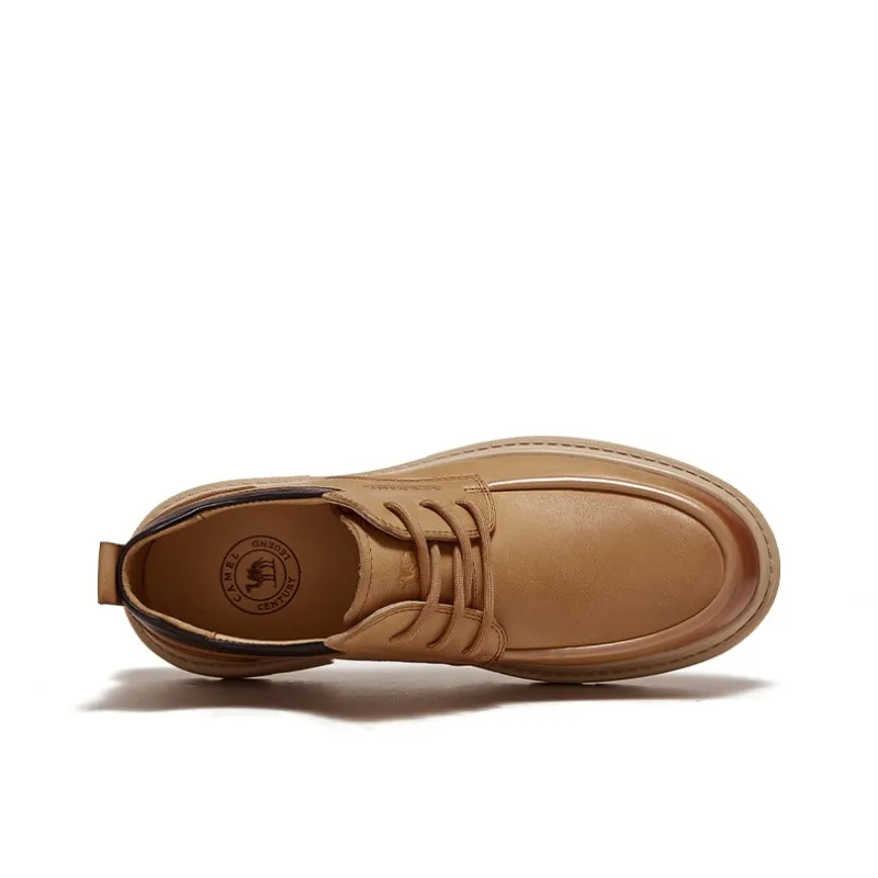CAMEL Men's Casual Shoes Men Low Top Black, Earth Yellow-7