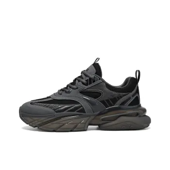 Jeep Anti Slip And Wear Resistant Height Increasing Low Top Running Shoes Men's Dark Gray