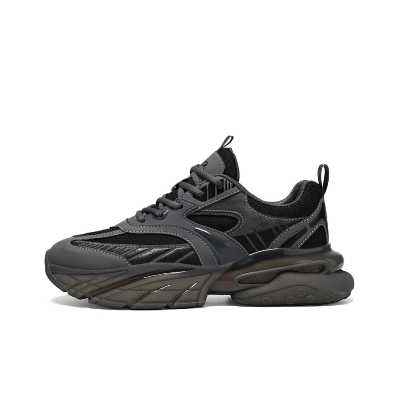 Jeep Anti Slip And Wear Resistant Height Increasing Low Top Running Shoes Men's Dark Gray-0
