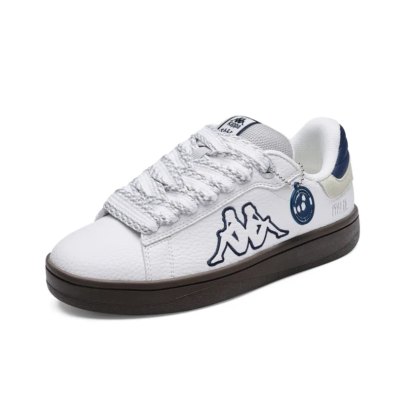 Kappa Back to Back Anti Slip Wear Resistant Low Top Skateboard Shoes Unisex White Blue-2