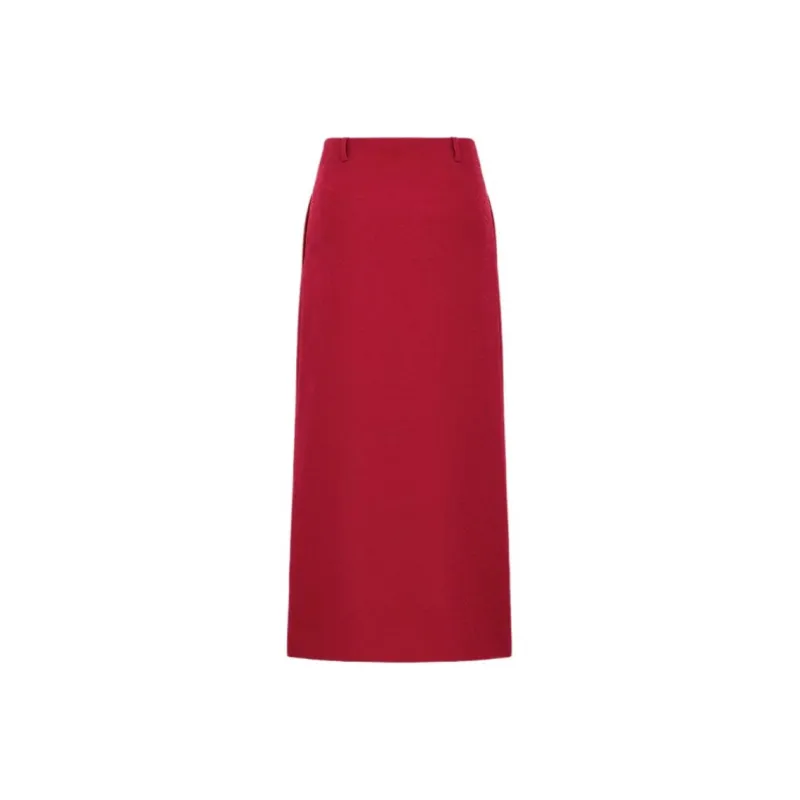 DIOR Casual Long Skirt Women's Red-1