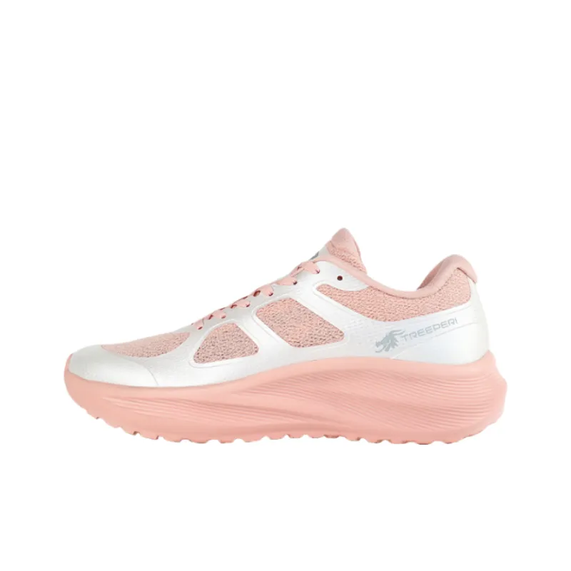 TREEPERI Running Shoes Women's Low Top Pink, Ecru-0