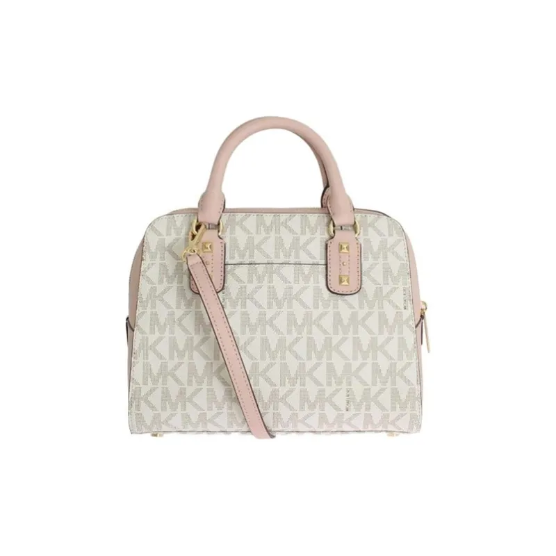MICHAEL KORS Sandrine Leather Shoulder Bag, Crossbody Bag, Handbag Medium Size Women's White Pink-1