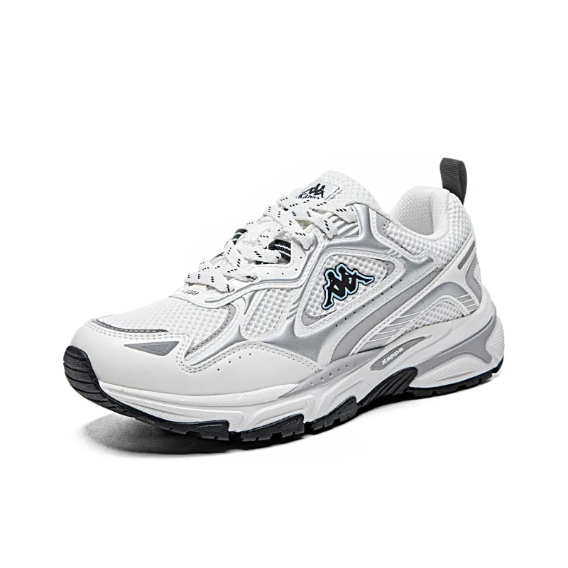 Kappa Anti-Slip Wear-Resistant Breathable Lightweight Low-Top Running Shoes Unisex Heron Feather White Olympics Gray-2