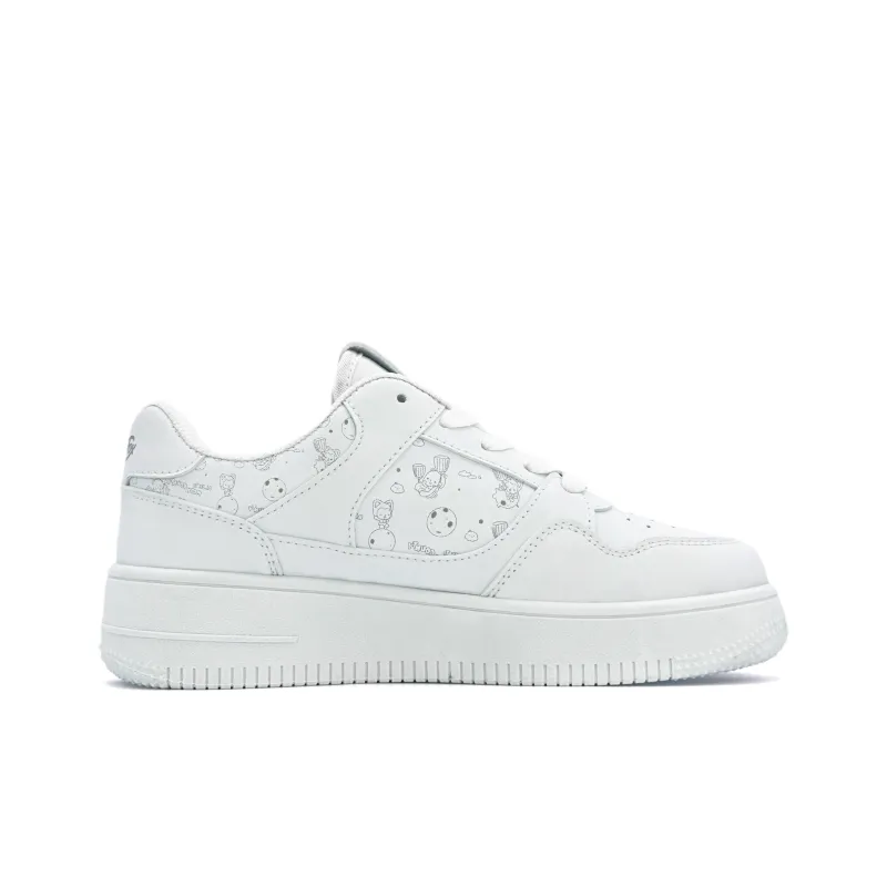 ALI THE FOX Low Top Skateboard Shoes Unisex White-18