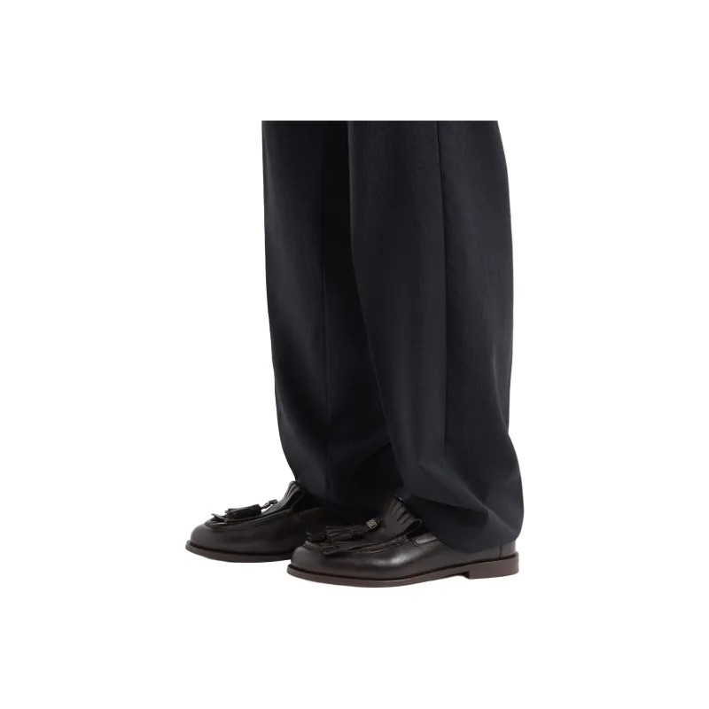 EMPORIO ARMANI Seersucker Nylon Trousers With Elasticated Back-3
