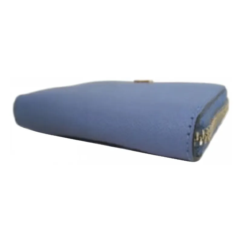 TORY BURCH Emerson Cross Grain Leather Wallet Women's Blue-2