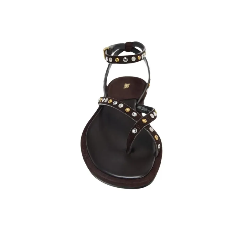 ZARA One Strap Sandals Women's Brown-3