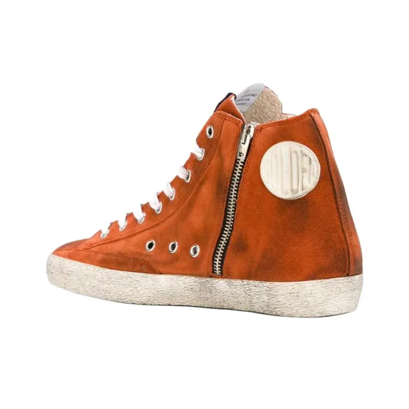 Golden Goose Francy High Top Skateboard Shoes Men's Orange-2