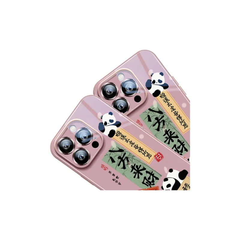 Sen Dog Glass Material Advanced Niche Panda Cute Phone Cases Suitable For Apple 15Promax/Pro/Plus/14/13/12-17