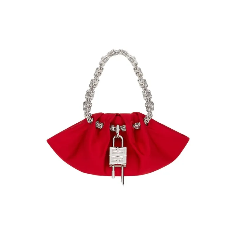 GIVENCHY Kenny Mulberry Silk Handbag Mini Women's Red-0