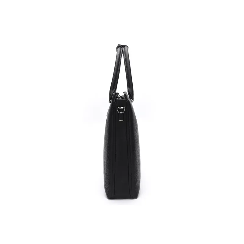 Satchi Cow Leather Briefcase Large Size Men's Black-2